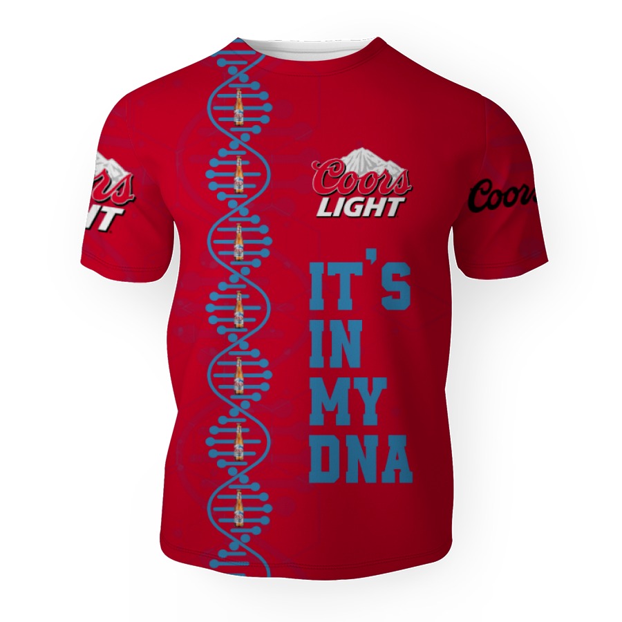 coors light its in my dna 3d unisex t shirt 1 Coors Light It's In My DNA-3D Unisex T-Shirt - Image 1