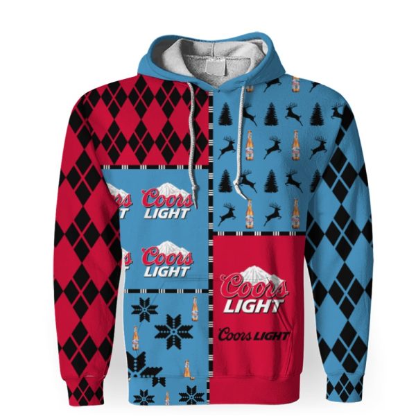 Coors Light Merry Christmas And -3D Unisex Hoodie - Image 1