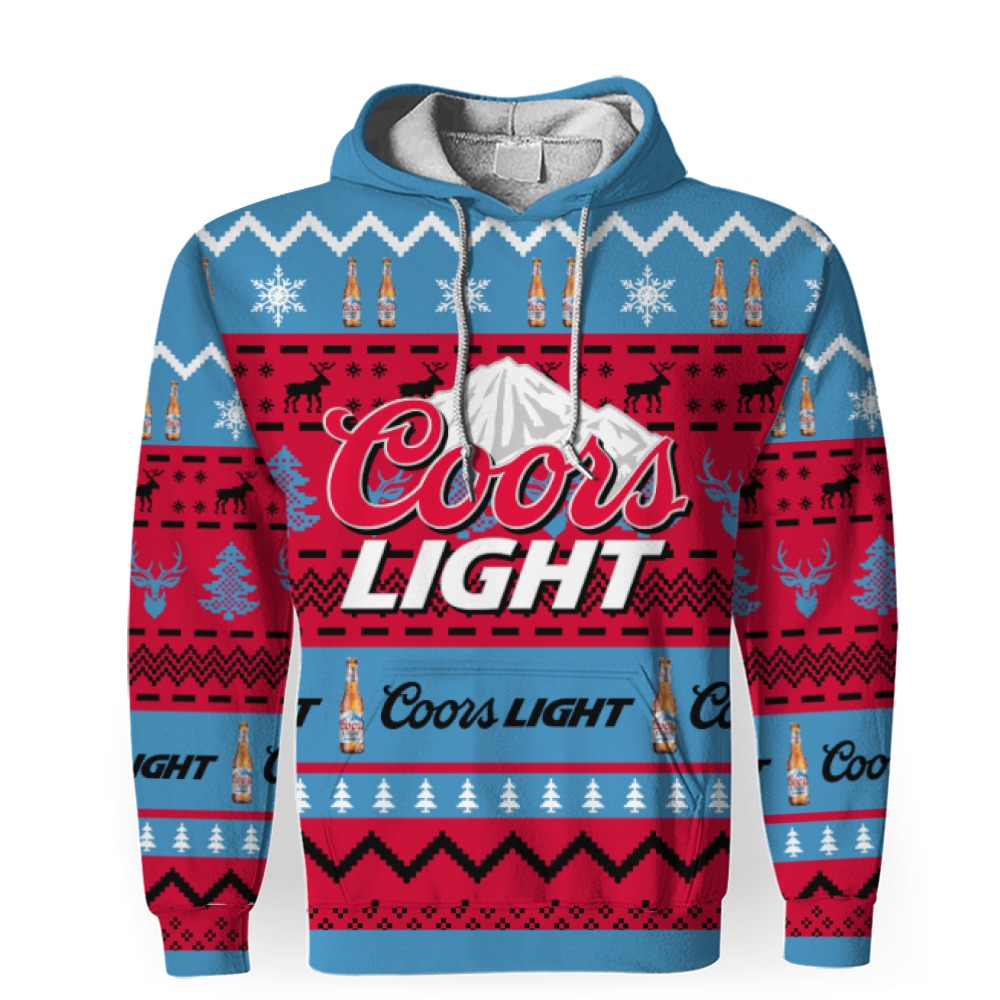 coors light shirts beer vintage logo 3d unisex hoodie 1 Coors Light Shirts Beer Vintage Logo-3D Unisex Hoodie - Image 1