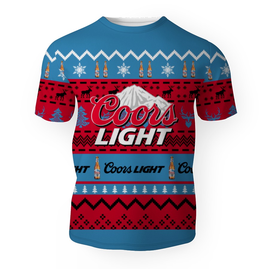 coors light shirts beer vintage logo 3d unisex t shirt 1 Coors Light Shirts Beer Vintage Logo-3D Unisex T-Shirt - Image 1