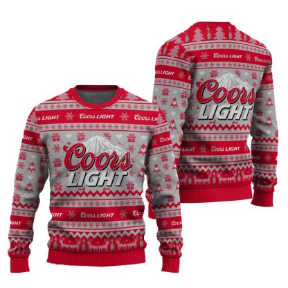 coors light snowing christmas ugly christmas sweater 1 Coors Light Snowing Christmas Ugly Christmas Sweater - Image 1
