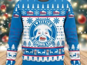 Coors Light Titties Funny Ugly Christmas Sweater - Image 1