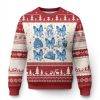 Coquette Bow Ugly Christmas Sweater Cozy Winter Xmas Gift Blue Holiday - Image 1