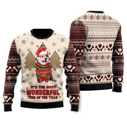 corgi the most beautiful time ugly christmas sweater 1 Corgi The Most Beautiful Time Ugly Christmas Sweater - Image 1