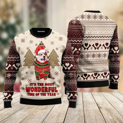 corgi the most beautiful time ugly christmas sweater 2 Corgi The Most Beautiful Time Ugly Christmas Sweater - Image 2