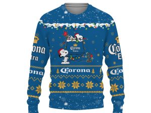 Corona Extra American Merry Christmas, Snoopy House Cute Fan Gift-3D Sweatshirt - Image 1