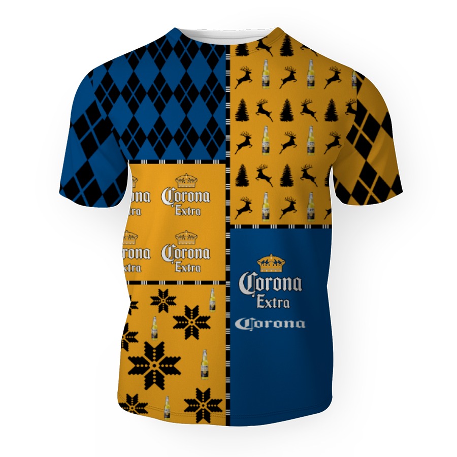 corona extra merry christmas and 3d unisex t shirt 1 Corona Extra Merry Christmas And -3D Unisex T-Shirt - Image 1
