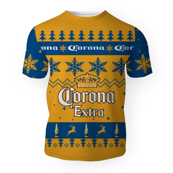 Corona Extra Merry Christmas Unisex Gift Fan-3D Unisex T-Shirt - Image 1