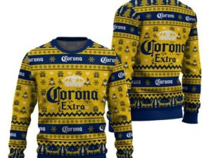 Corona Extra Snowing Christmas Ugly Christmas Sweater - Image 1