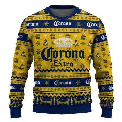 corona extra snowing christmas ugly christmas sweater 2 Corona Extra Snowing Christmas Ugly Christmas Sweater - Image 2