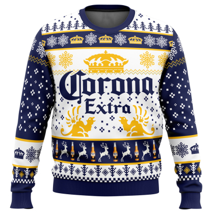 corona extra ugly christmas sweater holiday gift 1 Corona Extra Ugly Christmas Sweater Holiday Gift - Image 1