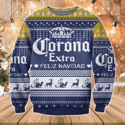 corona extra ugly christmas sweater unisex 1 Corona Extra Ugly Christmas Sweater Unisex - Image 1