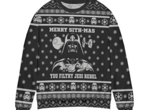Cosmic Battles Darth Vader Merry Sithmas You Filthy Jedi Rebel Ugly Christmas Sweater - Image 1