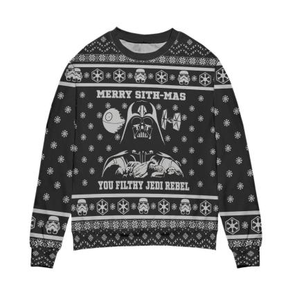 cosmic battles darth vader merry sithmas you filthy jedi rebel ugly christmas sweater 1 Cosmic Battles Darth Vader Merry Sithmas You Filthy Jedi Rebel Ugly Christmas Sweater - Image 1