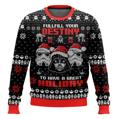 cosmic battles darth vader ugly christmas sweater 1 Cosmic Battles Darth Vader Ugly Christmas Sweater - Image 1