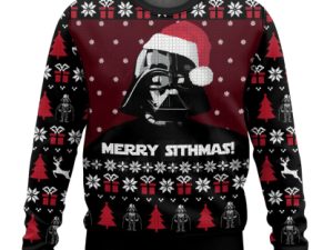 Cosmic Battles Darth Vader Ugly Christmas Sweater Holiday Gift - Image 1