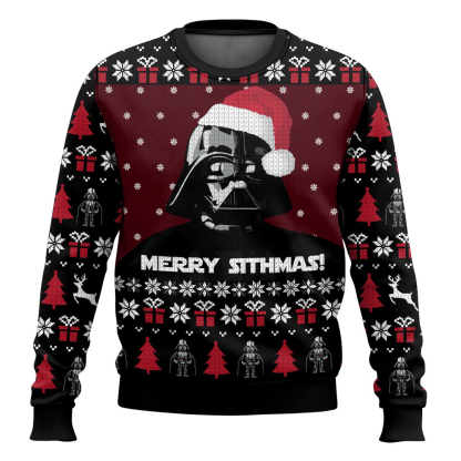 cosmic battles darth vader ugly christmas sweater holiday gift 1 Cosmic Battles Darth Vader Ugly Christmas Sweater Holiday Gift - Image 1