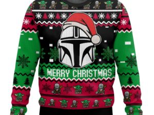 Cosmic Battles Mandalorian Ugly Christmas Sweater - Image 1