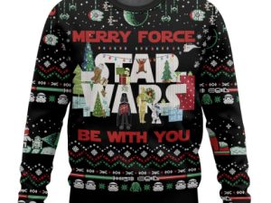 Cosmic Battles Merry Force Be With You Ugly Christmas Sweater - Image 1