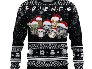 Cosmic Battles Ugly Christmas Sweater Holiday Gift Black - Image 1