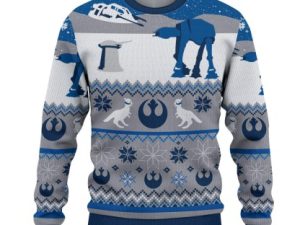 Cosmic Battles Ugly Christmas Sweater Holiday Gift Blue - Image 1