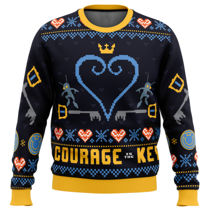courage is the key kingdom hearts ugly christmas sweater 1 Courage Is The Key Kingdom Hearts Ugly Christmas Sweater - Image 1
