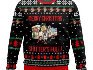 Cousin Eddie Merry Christmas Shitters Full National Lampoons Ugly Christmas Sweater - Image 1