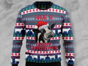 Cow Dairy Christmas Ugly Christmas Sweater - Image 1