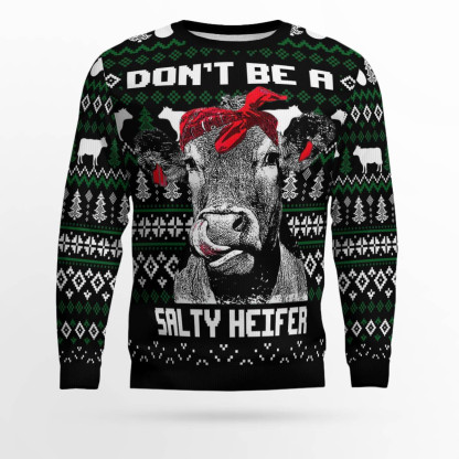 cow heifer ugly christmas sweater 1 Cow Heifer Ugly Christmas Sweater - Image 1