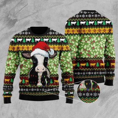 cow ver 2 ugly christmas sweater 1 Cow Ver 2 Ugly Christmas Sweater - Image 1