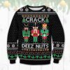 Crack Deez Nuts Nutcracker Soldier Ugly Christmas Sweater - Image 1