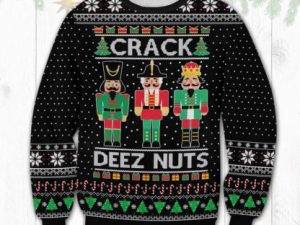 Crack Deez Nuts Nutcracker Soldier Ugly Christmas Sweater - Image 1