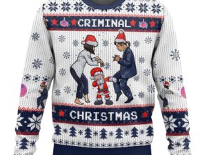 Criminal Christmas Pulp Fiction Ugly Christmas Sweater - Image 1