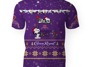 Crown Royal American Merry Christmas, Snoopy House Cute Fan Gift-3D Unisex T-Shirt - Image 1