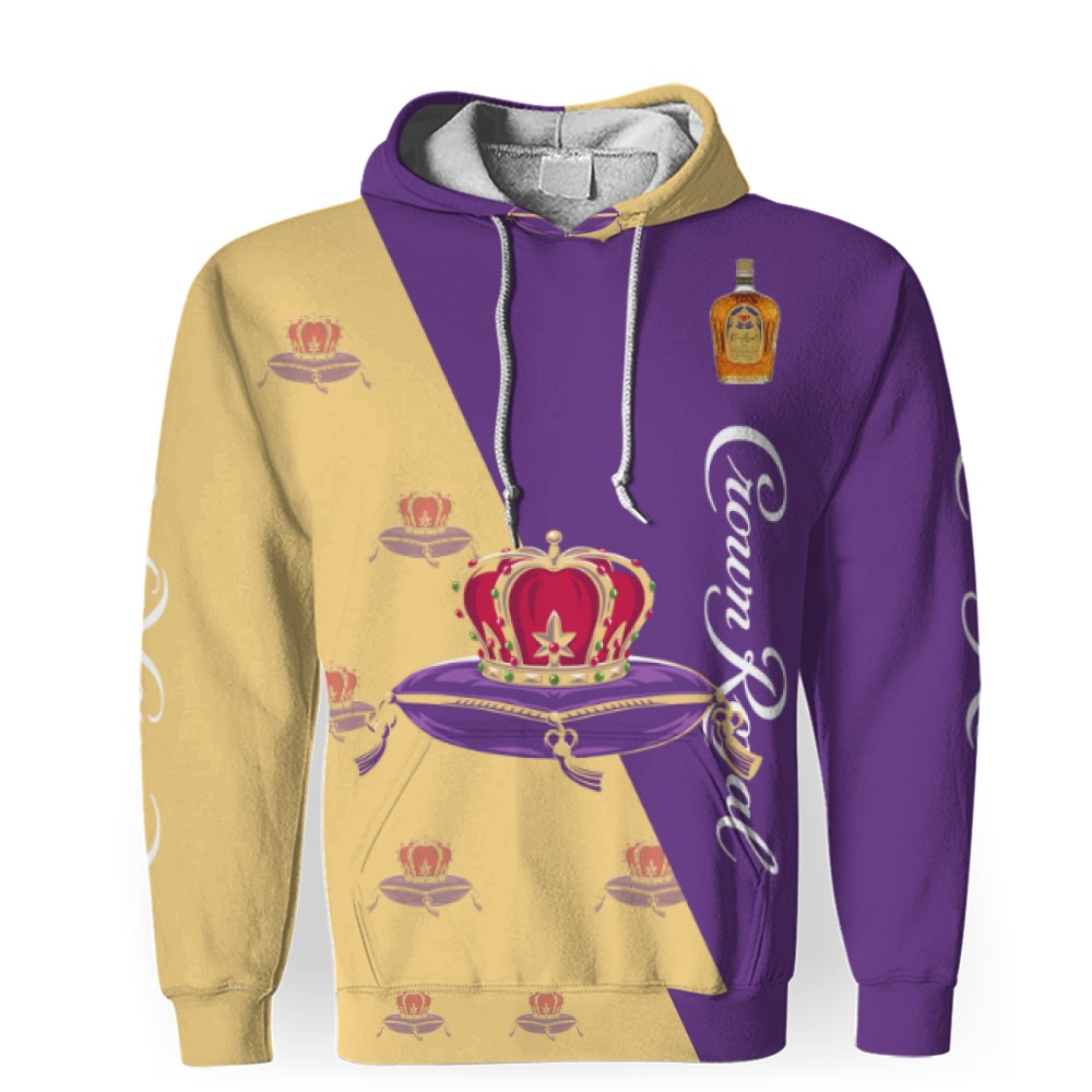 crown royal and pattern logo 3d unisex hoodie 1 Crown Royal And Pattern Logo-3D Unisex Hoodie - Image 1
