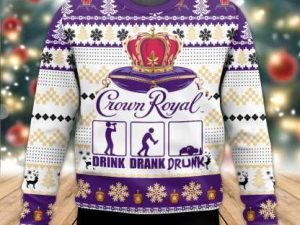 Crown Royal Drunk Ugly Christmas Sweater - Image 1
