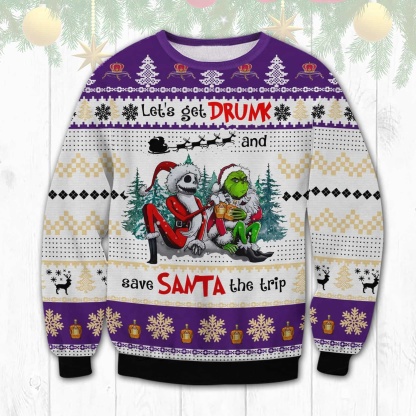 crown royal get drunk ugly christmas sweater 1 Crown Royal Get Drunk Ugly Christmas Sweater - Image 1