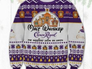 Crown Royal Happiest Drink Ugly Christmas Sweater - Image 1