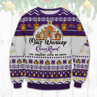 crown royal happiest drink ugly christmas sweater 1 Crown Royal Happiest Drink Ugly Christmas Sweater - Image 1