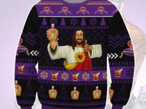 Crown Royal Jesus Like Ugly Christmas Sweater - Image 1