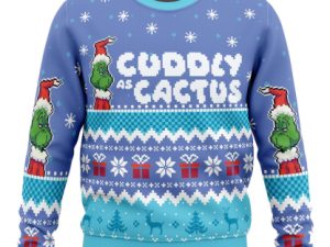 Cuddly As A Cactus Grinch Ugly Christmas Sweater - Image 1