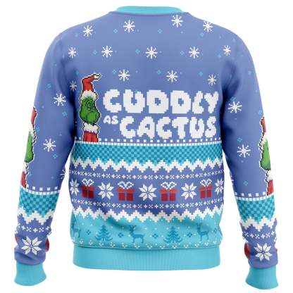 cuddly as a cactus grinch ugly christmas sweater 2 Cuddly As A Cactus Grinch Ugly Christmas Sweater - Image 2