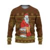Custom Christmas Dirty Santa Brown Ugly Christmas Sweater - Image 2