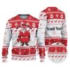 Custom Christmas Thicc Santa Red And White Ugly Christmas Sweater - Image 1