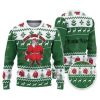 Custom Christmas Thicc Santa White And Green Ugly Christmas Sweater - Image 1