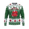 Custom Christmas Thicc Santa White And Green Ugly Christmas Sweater - Image 2