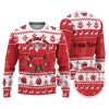 Custom Christmas Thicc Santa White And Red Ugly Christmas Sweater - Image 1