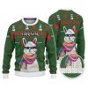 Custom Christmas Thug Life Alpaca Green And Red Ugly Christmas Sweater - Image 1