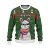 Custom Christmas Thug Life Alpaca Green And Red Ugly Christmas Sweater - Image 2