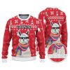 Custom Christmas Thug Life Alpaca Red And White Ugly Christmas Sweater - Image 1